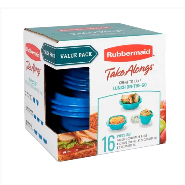 Set de Envases 16 Piezas Varios Tamaños Takealongs Rubbermaid